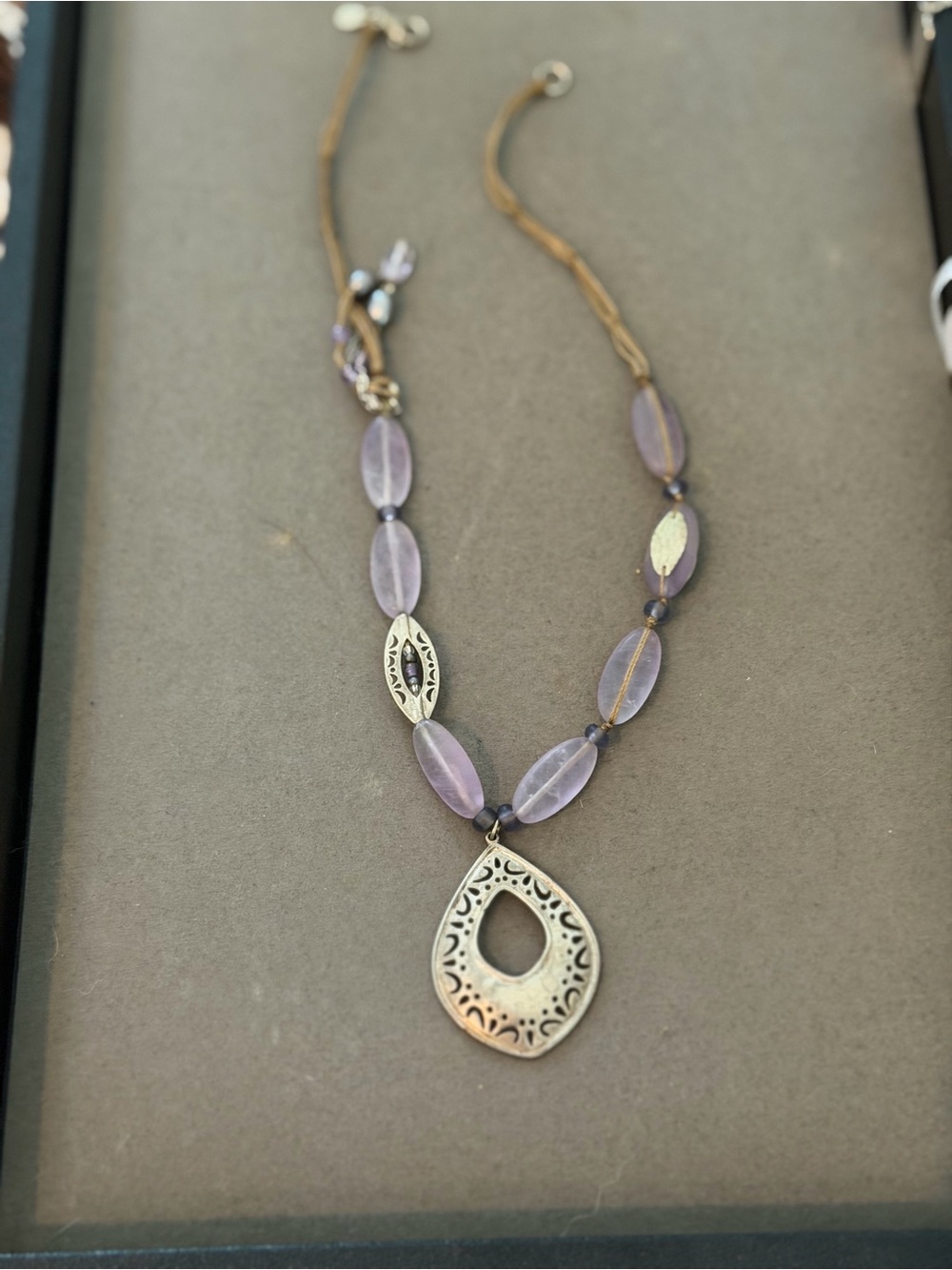 Silpada Amethyst Bead Teardrop Pendant Necklace - Purple